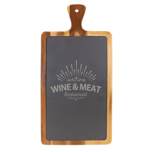 16" x 7 3/4" Acacia Wood/Slate Cutting Board Thumbnail