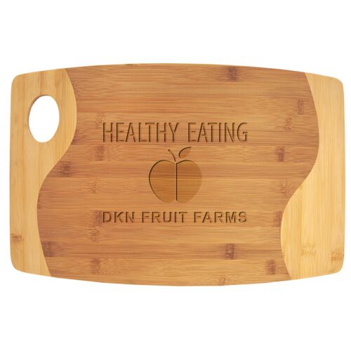 17 3/4" x 11 3/4" Bamboo Two Tone Cutting Board with Handle Thumbnail