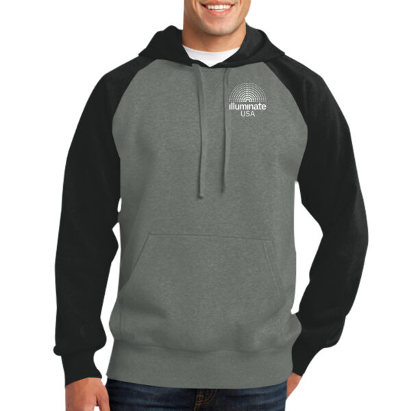 Illuminate USA - Raglan Colorblock Pullover Hooded Sweatshirt Thumbnail