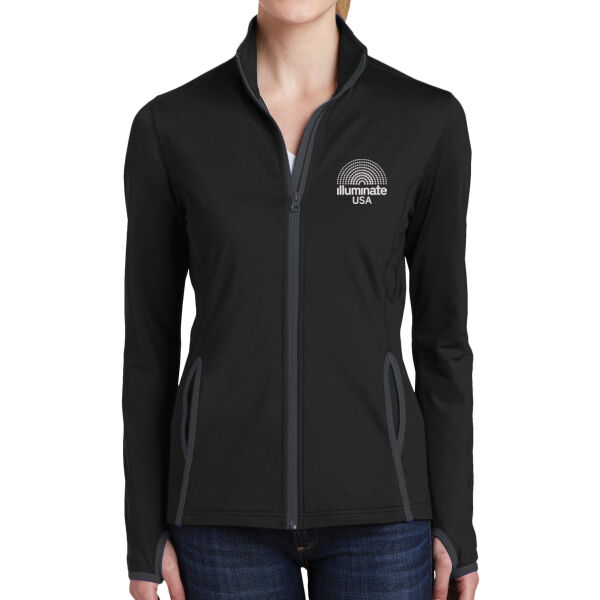 Illuminate USA - Women's Sport Wick ® Stretch Contrast Full Zip Jacket Thumbnail