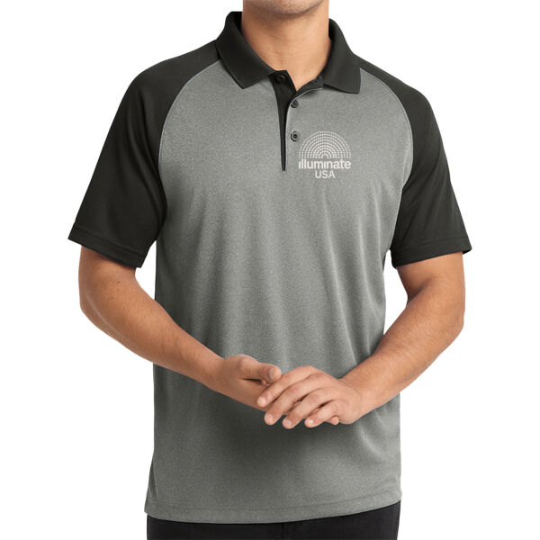 Illuminate USA - PosiCharge ® RacerMesh ® Raglan Heather Block Polo Thumbnail