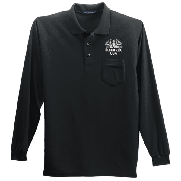 Illuminate USA - Long Sleeve Silk Touch Polo with Pocket Thumbnail