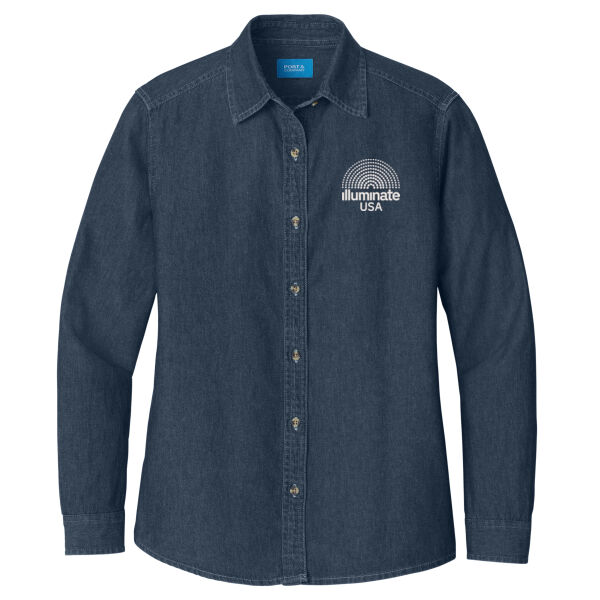 Illuminate USA - Women's Long Sleeve Value Denim Shirt Thumbnail