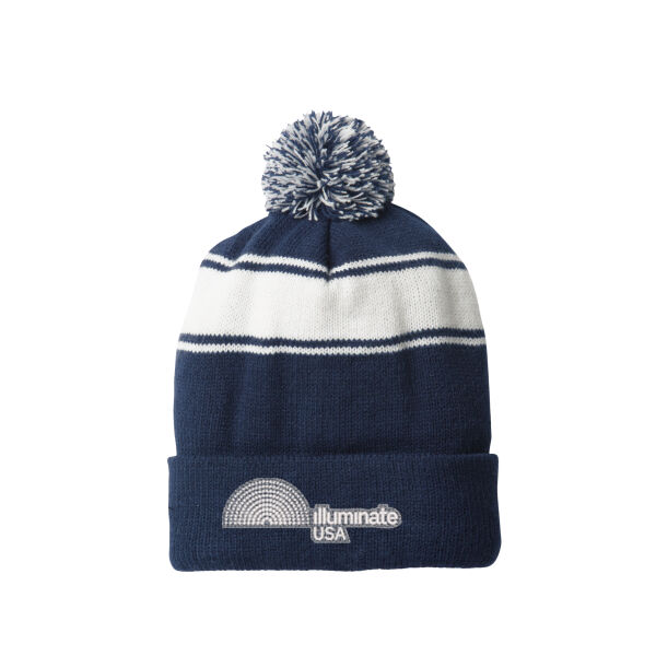 Illuminate USA - Stripe Pom Pom Beanie Thumbnail