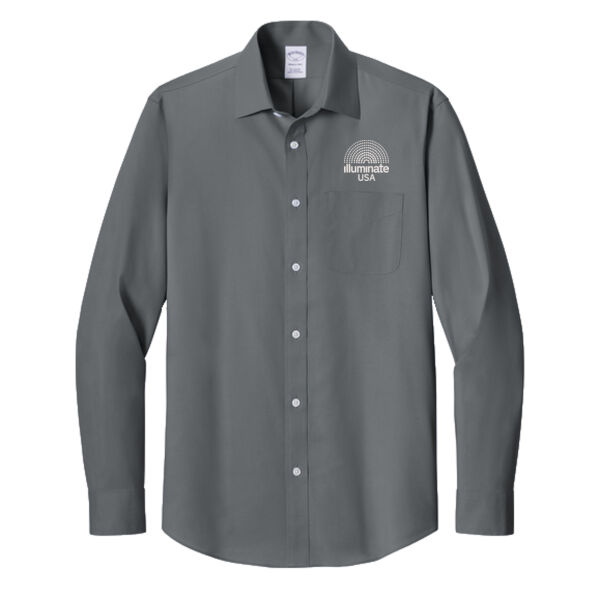 Illuminate USA - Wrinkle Free Stretch Pinpoint Spread Collar Shirt Thumbnail