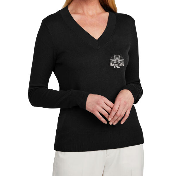 Illuminate USA - Women's Cotton Stretch V Neck Sweater Thumbnail